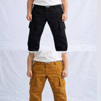KARGO PANT FOR KIDS I BLACK & MUSTARD